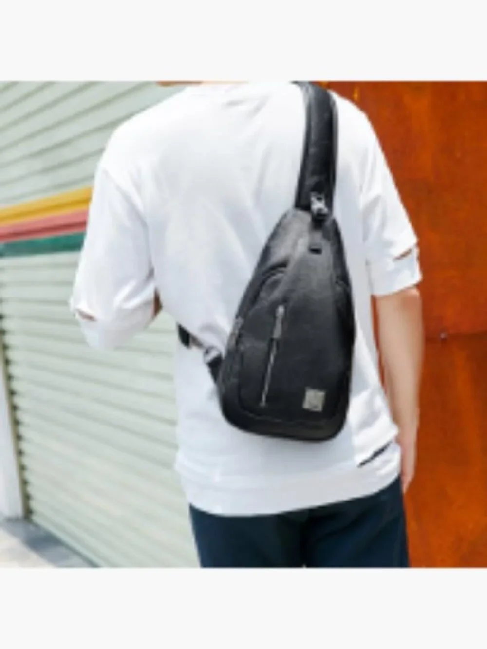 Lightweight PU Leather Sling Crossbody Backpack for Travel Outdoors